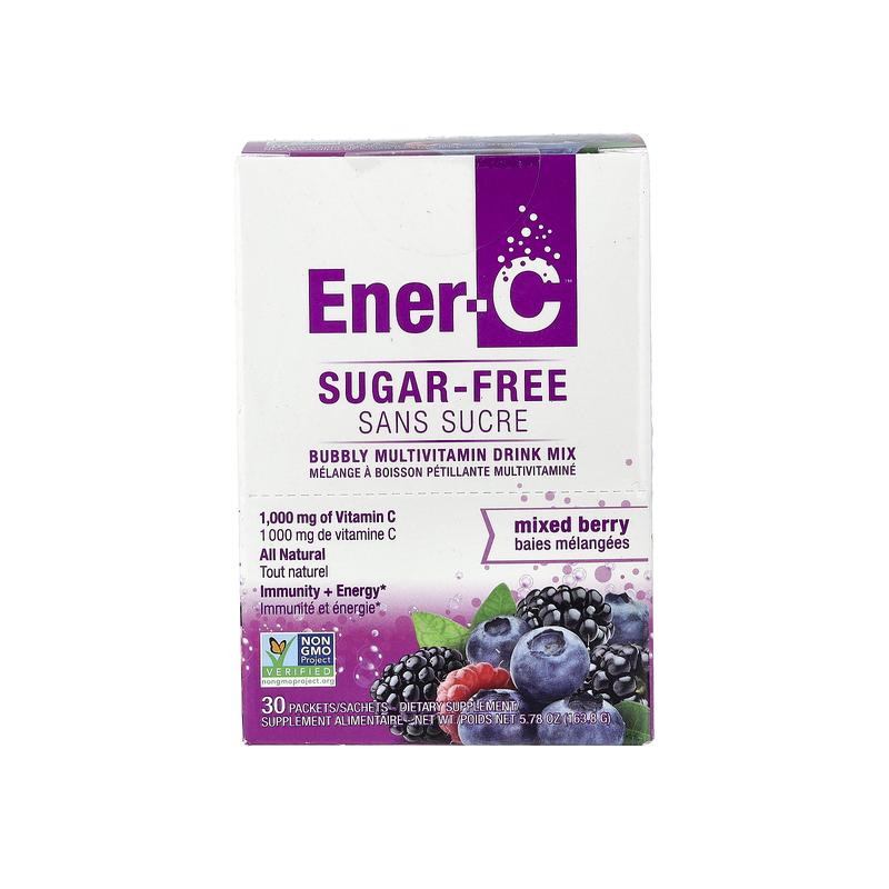 Ener-C Bubbly Multivitamin Drink Mix, Sugar-Free, Mixed Berry, 1,000 mg, 30 Packets, 0.2 oz (5.46 g) Each