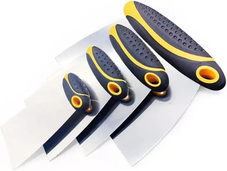 Stainless Steel Drywall Putty Knives 4-Piece Set - Flexible Spreader with Multiple Sizes 2",3",4",6" Handled Tools for Drywall Repair, Adhesive Application