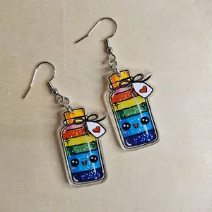 Rainbow Acrylic Earrings