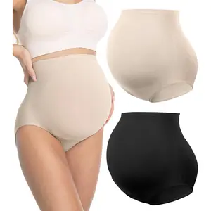 Maternity Support Underwear for Women No Show Seamless Pregnancy Compression Shapewear Over Bump