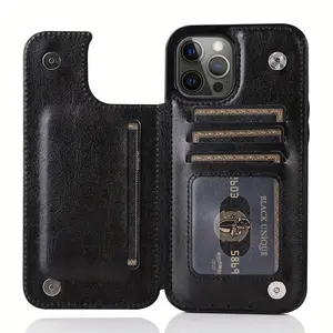 Faux Leather Wallet Style iPhone Case Compatible with 15 14 13 12 Pro Max Mini XR X XS Max 8 7 6S 6 Plus SE2 SE3 2022 2020 Card Back Flip Cover