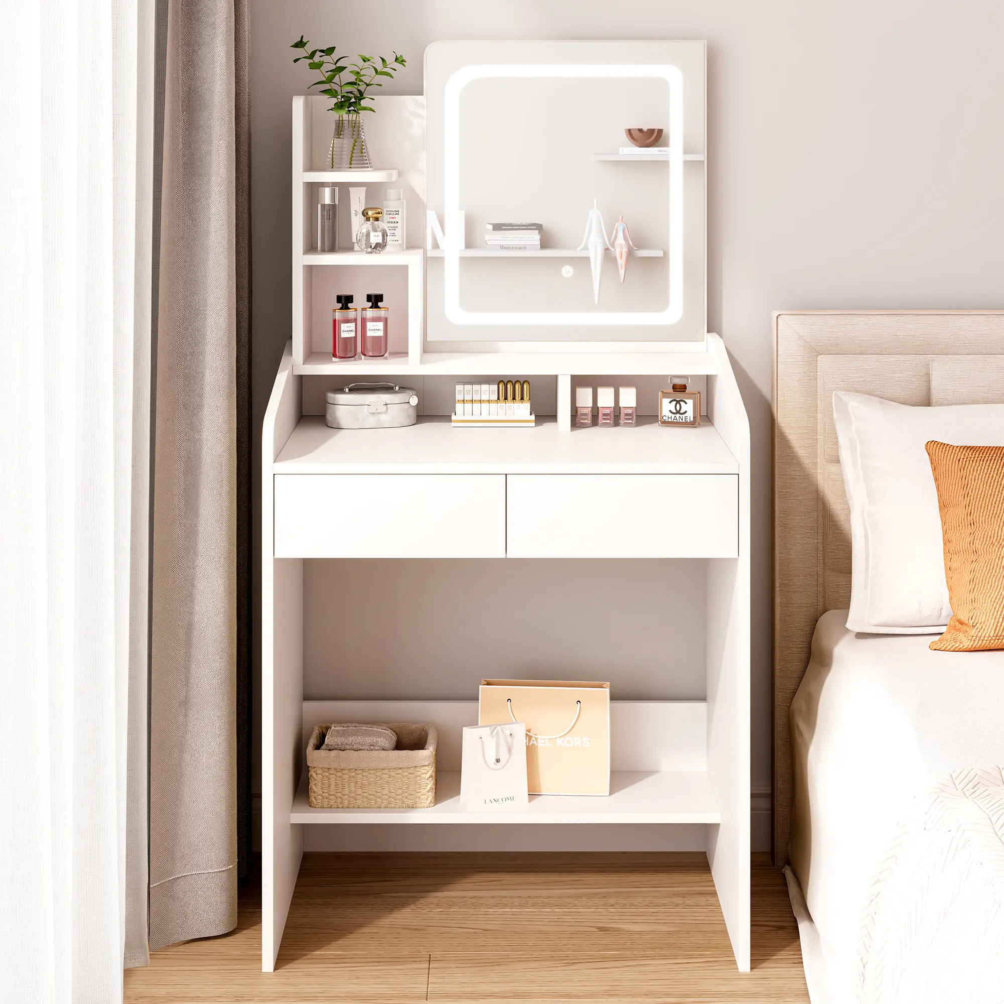 Square Mirror - White