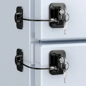 Swiilpo 2 Pack Refrigerator Lock for, and Adults, Proof Fridge Door Lock with for Kitchen Freezer, Air Oven Air Fryer, Cabinets and Drawers, Windows, Doors (B-Black-2 Pack)Quesear