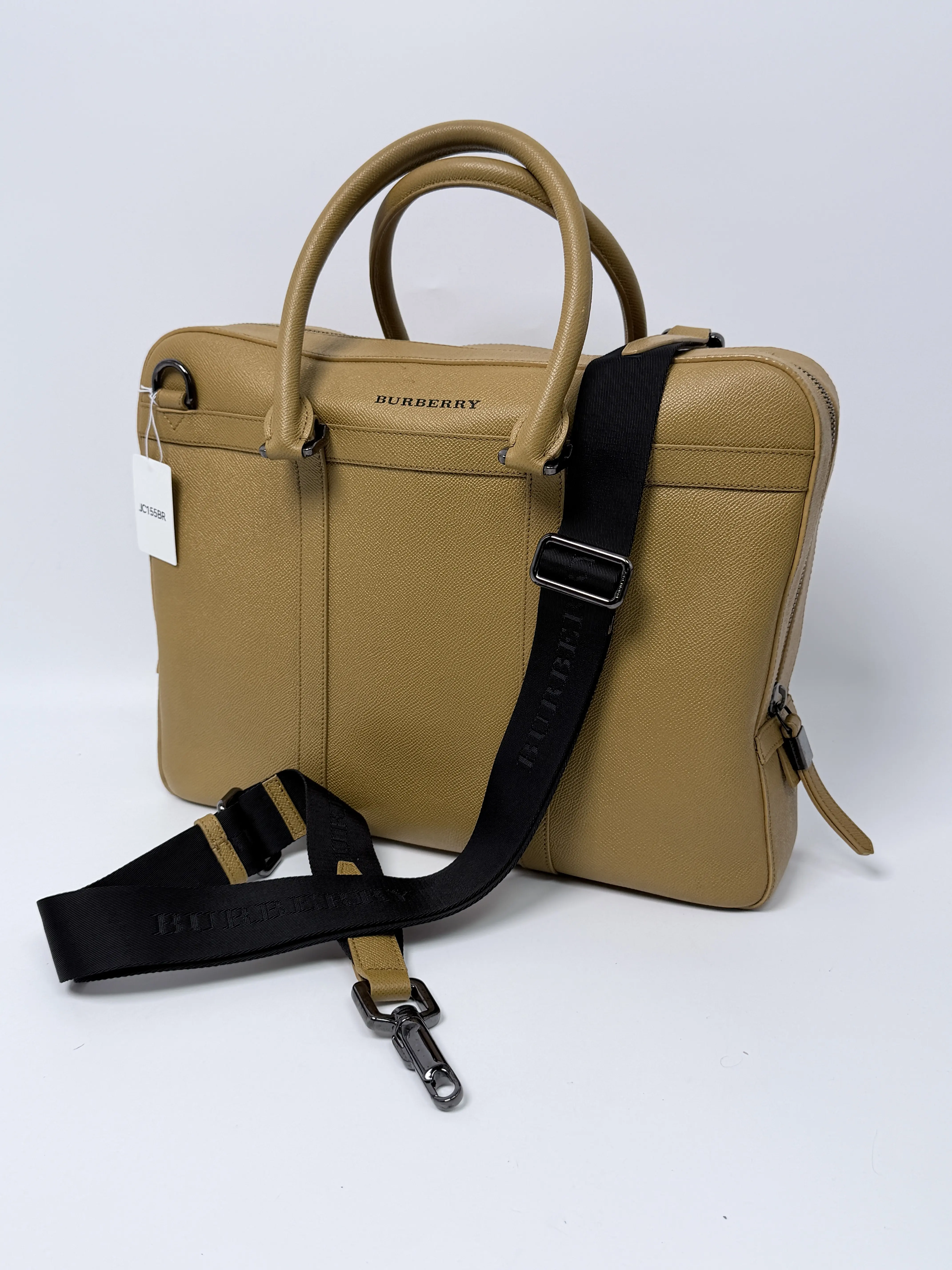 Pre-owned BURBERRY leather Crossbody Bags Ormond Tan Grained Work Bag Briefcase crossbody bag JC155BR