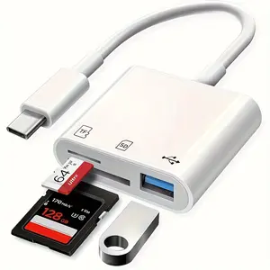 RAMMIND 3-in-1 USB-C SD Card Reader • TF Card • 6-in-1 USB Card Reader for Mobile Phones and Computers • USB/Micro/USB-C Three Interfaces to Meet Different Needs • Plug and Play