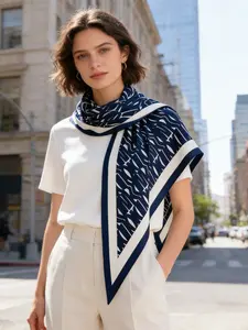 Vintage Twill Triangle Scarf Shawl for Spring and Summer, Versatile Neck Scarf for Daily Office Vacation Wear