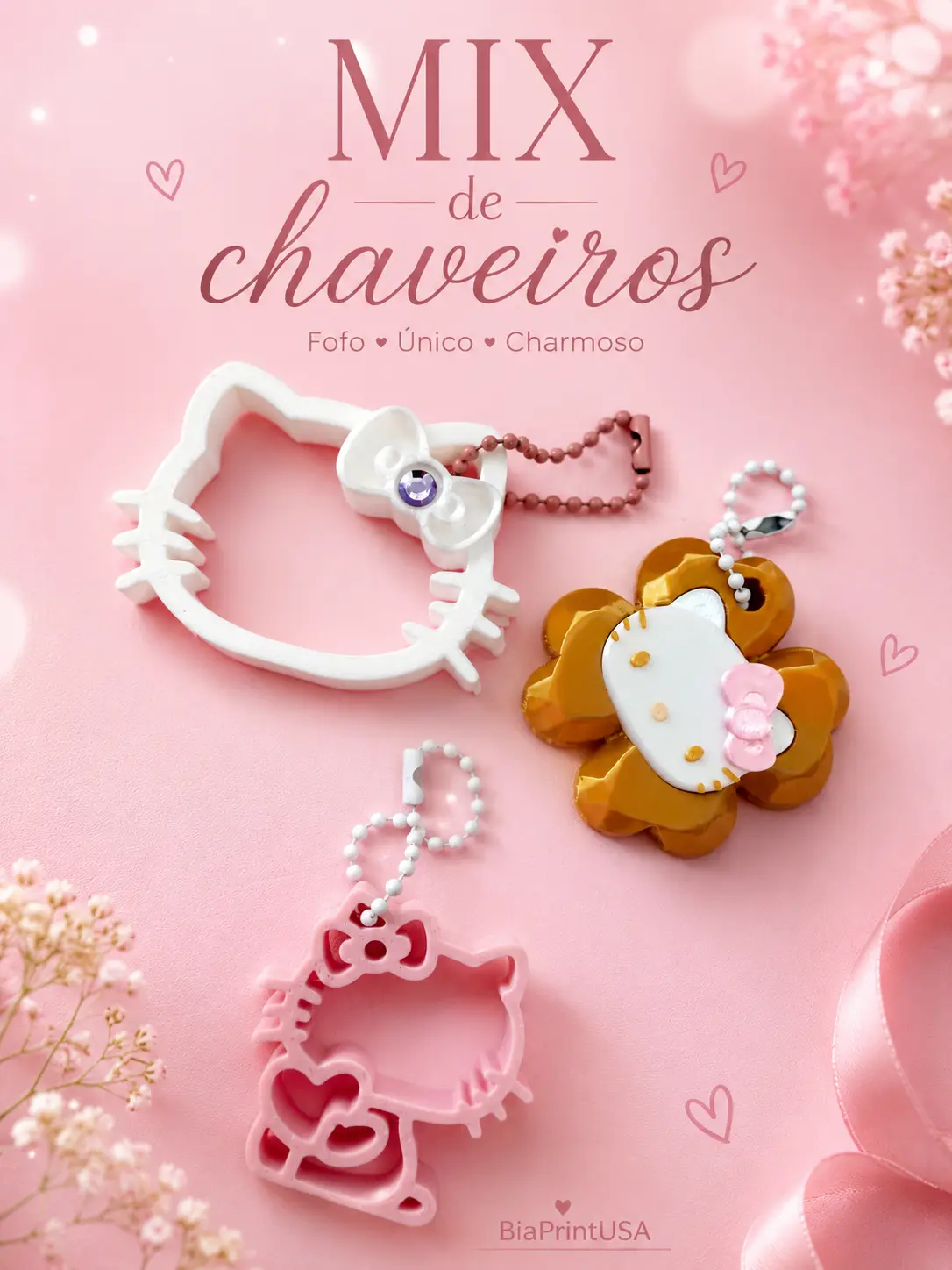 3Mix Unisex Fashion 3D Printed Keychains - Cute, Playful Costume Jewelry Accessories Collection, Casual