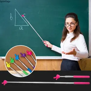 5pcs Telescopic Teacher Pointer - Ergonomic Grip Design for Primary and Kindergarten Teachers, No Batteries Required, Durable Classroom Supplies, Battery-Free Operation