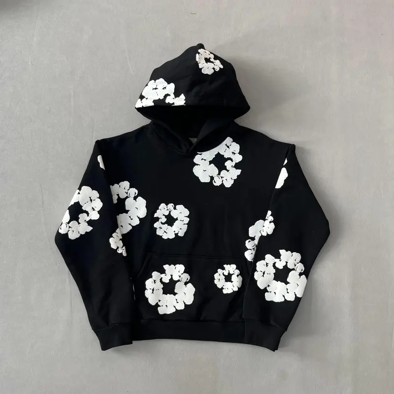 Denim Tears Hoodie Unisex Men Women Flower Hoodies Youth Puff Print Y2k Set Sweatshirt Teen Clothing Designer Trendy Spring Outfits Cute Tops Casual Classic Fabric Menswear