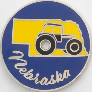 Nebraska RIAN Travel Collectible Tractor Design for Keychains Magnets Backpacks United States Cornhusker State Agriculture Heritage