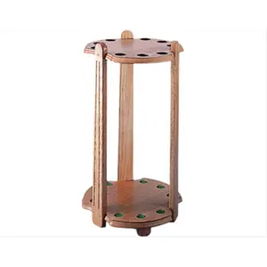 212 MAIN Oak Wood Billiards Cue Storage Floor Stand - Holds 9 Cues, Essential Accessory for Billiards & Snooker Sports