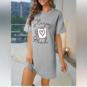 “ Coffee Please” pajama Dress