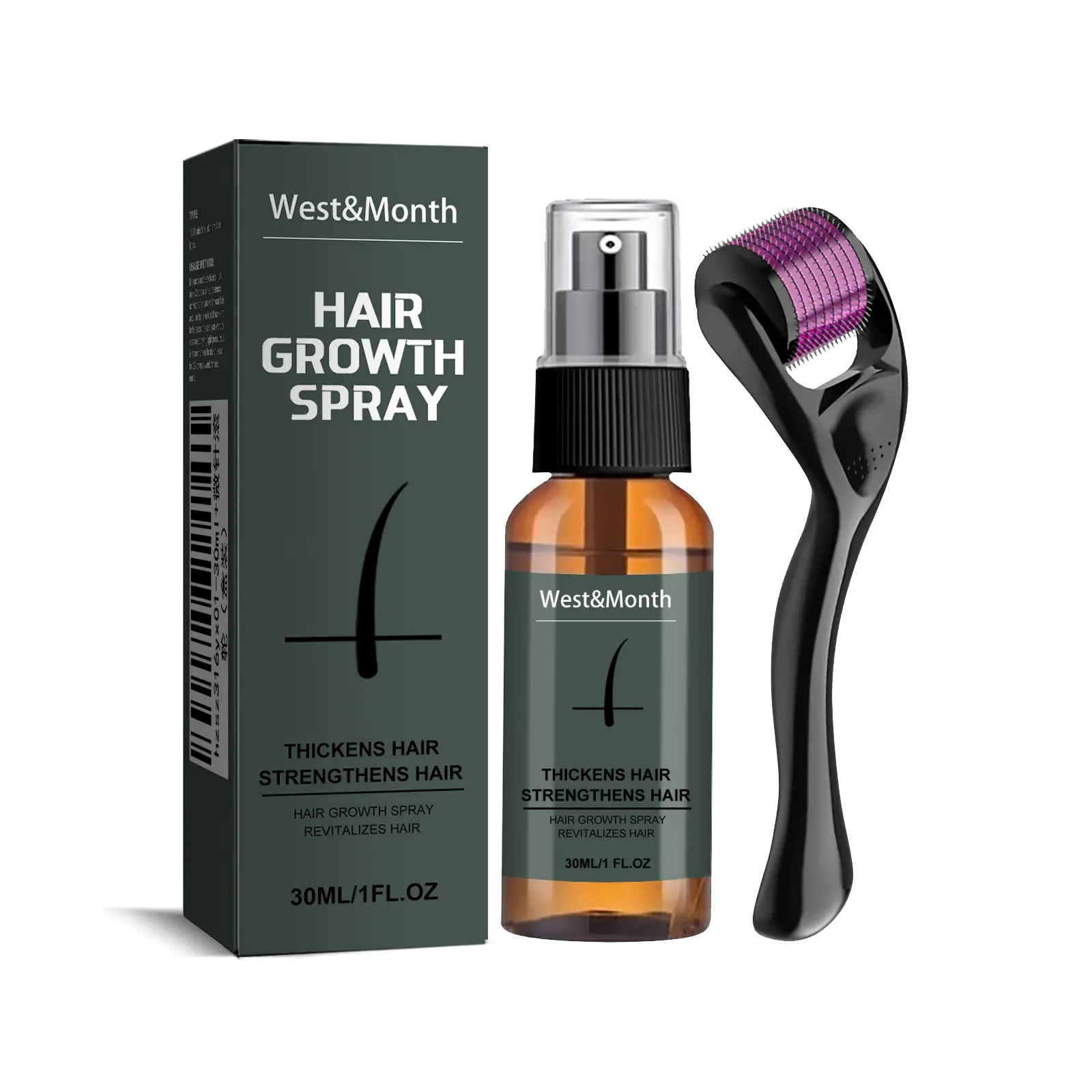 Men Beard Nourishing Spray Set | Growth Support Serum With Roller Applicator For Daily Grooming