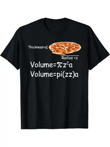 Funny Math and Pizza equation Funny Math and Pizza lovers T-Shirt Gift Summer Comfortable Casual Short Sleeve T-Shirt