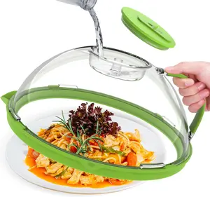 Upgraded Microwave Splatter Cover for Food,Clear Microwave Cover with Water Steamer,Adjustable Vented Splatter Guard,10" Plate Covers,Kitchen Essentials & Gadgets and Accessories