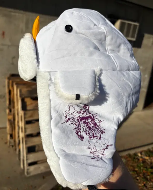 3D HORNED WEATHER REPORT EMBROIDERED USHANKA Winter Skull Cap