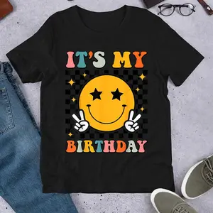 Retro Groovy It's My Birthday Men Women Boys Girls Kid Bday T-Shirt