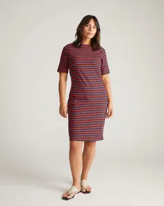Belle Breton Stripe Jersey Dress - Navy/Red Stripe
