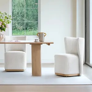 Lilibet Wingback Rolling Dining Chair With Casters