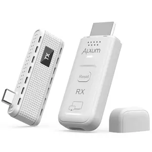 USB-C Wireless HDMI Transmitter & Receiver, 2-in-1 Kit: Plug & Play & AirPlay/Miracast Casting, 165ft/50m, 4K Decode 1080P@60Hz Output, 5G+2.4G for Laptop/Phone/Tablet to Monitor/Projector/TV screen outdoorfun【Buy 1 get 1 free product-game Switcher】