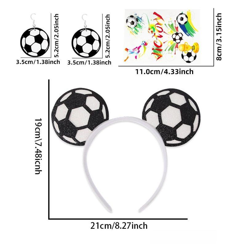 World Cup Soccer Ear Headband | Football Hair Hoops for Women & Girls, Perfect Game Day Accessory