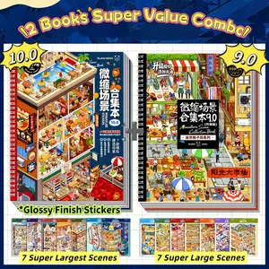 [Telado 9.0&10.0] City Cubicle Sticker Scene Book, Street View Series Puzzle Stickers | 7 Large Scenes, Detailed Guidelines+Categorized Stickers+1:1 References+Tweezer & Mystery Sticker Gift | Bookish Stickers, Girls Cozy Hobby, Anxiety Relief, 3D Sticker
