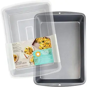 9x13 Inch Nonstick Rectangular Baking Pan with Lid – Covered Cake Pan for Brownies, Sheet Cakes, Lasagna –, Dishwasher Safe, Freezer Safe