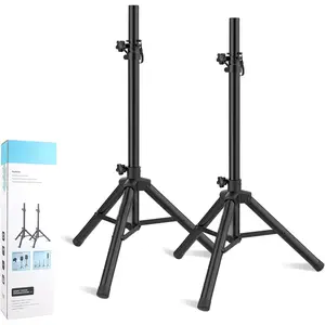 Pair of Tripod Speaker Stands PA DJ Short Tripod Speaker Stand Slim Mini Speaker Stand