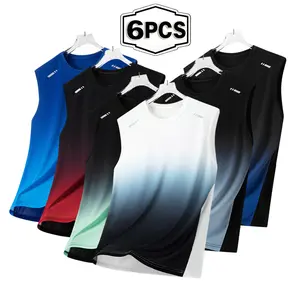 Summer new short sleeved T-shirt men's thin ice silk T-shirt vest breathable sports T-shirt casual quick drying versatile T-shirt