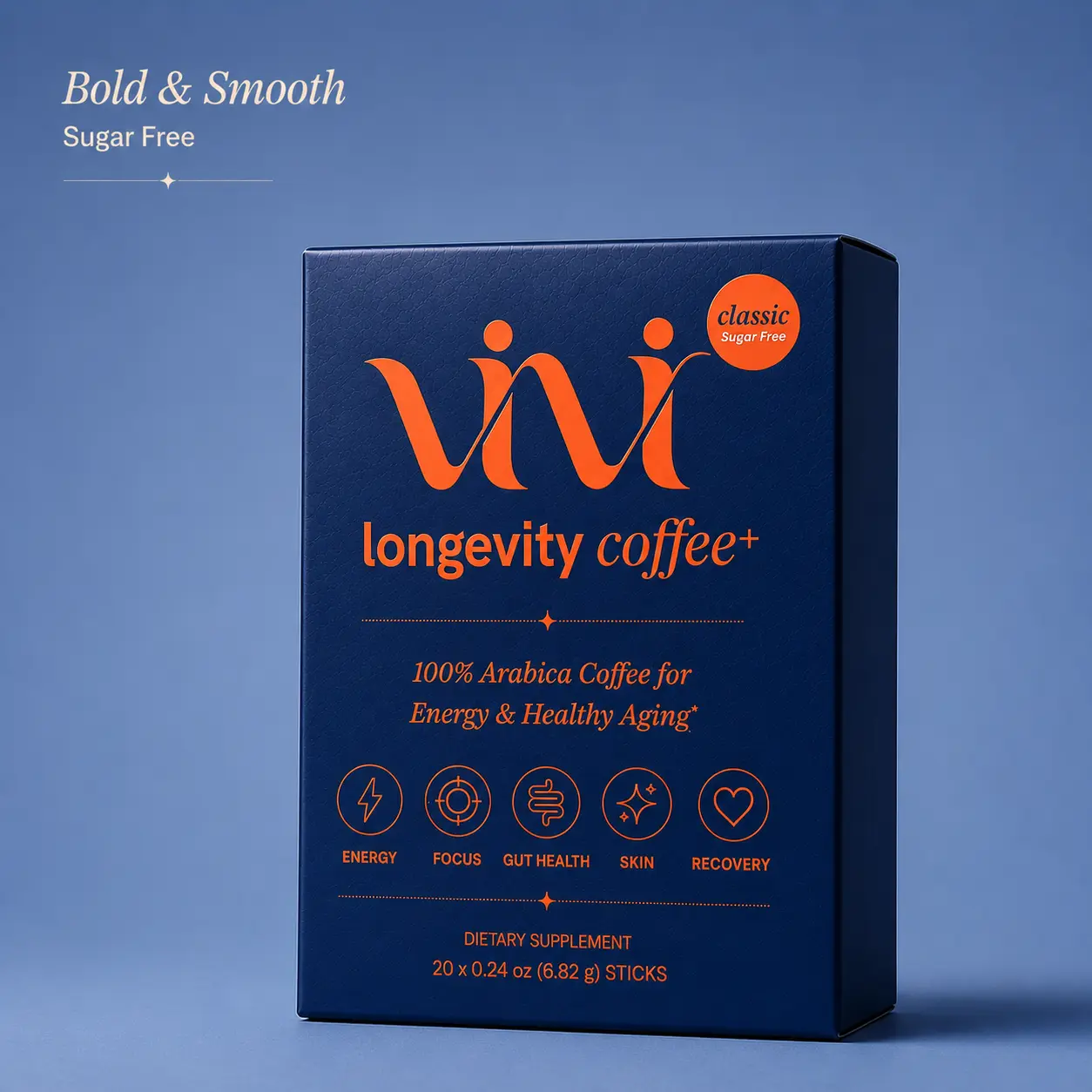 Collagen & Longevity Coffee+ | Sugar Free | Functional Coffee to Boost Performance | Supports: NAD+ & Cellular Health, Jitter Free Energy, Focus, Gut Health & Longevity All In One | 14 Servings