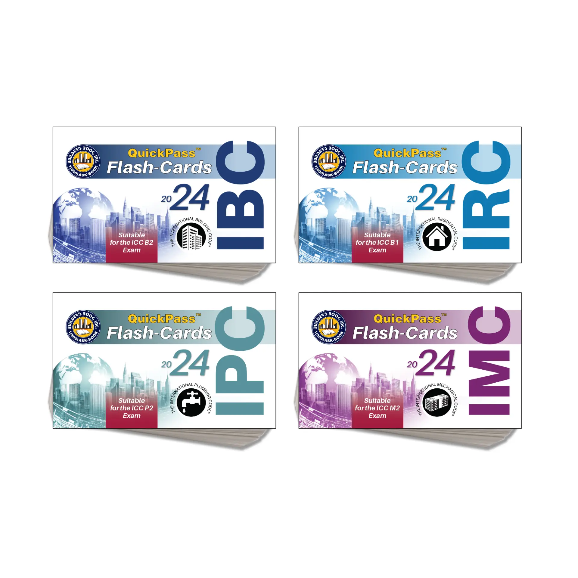 International Code 2024 QuickPass Flash-Card COMBO (IRC, IBC, IMC & IPC)