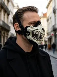 Halloween Skull Mask Role Play Costume Prop, Realistic Outdoor Face Cover, Single Piece Halloween Accessory, Perfect for Parties and Events, Skeleton Mask