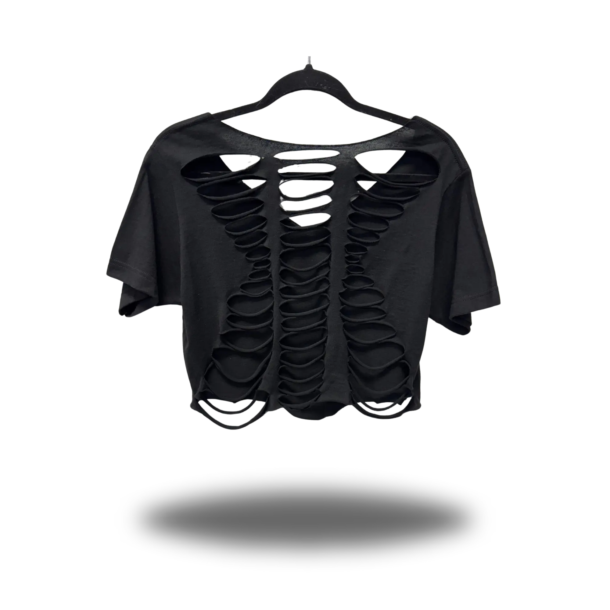TheDriveClothing Road Rash V Cut Black Crop Top – Unisex Streetwear Graphic Tee, Y2K Punk Festival Outfit, Biker Edge Crop Tank, Black Ring-Spun Cotton, Vintage V-Cut Raw Style