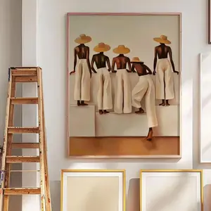 Beige Female Silhouette Canvas – Minimalist Boho Wall Art for Bedroom & Living Room, Modern Fashion Decor, Perfect Housewarming Gift