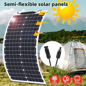 35W 18V Semi-Flexible Solar Panel Monocrystalline Ultra-Thin Bendable MC4 Solar Charger for Camper Off-Grid