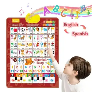 Bilingual English & Spanish Learning Interactive Alphabet Wallchart - Includes Talking ABC, 123s & Music Poster - Educational Kids Learning Chart, Educational Gift for 3+ Years Old Girls & Boys Gift for infant