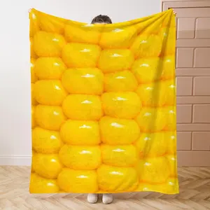 Corn Pattern Flannel Blanket, Soft Comfortable Throw Blanket, Cool Bedroom Bedding Blankets, Warm Napping Blanket for Home Office Travel, Fluffy Blanket