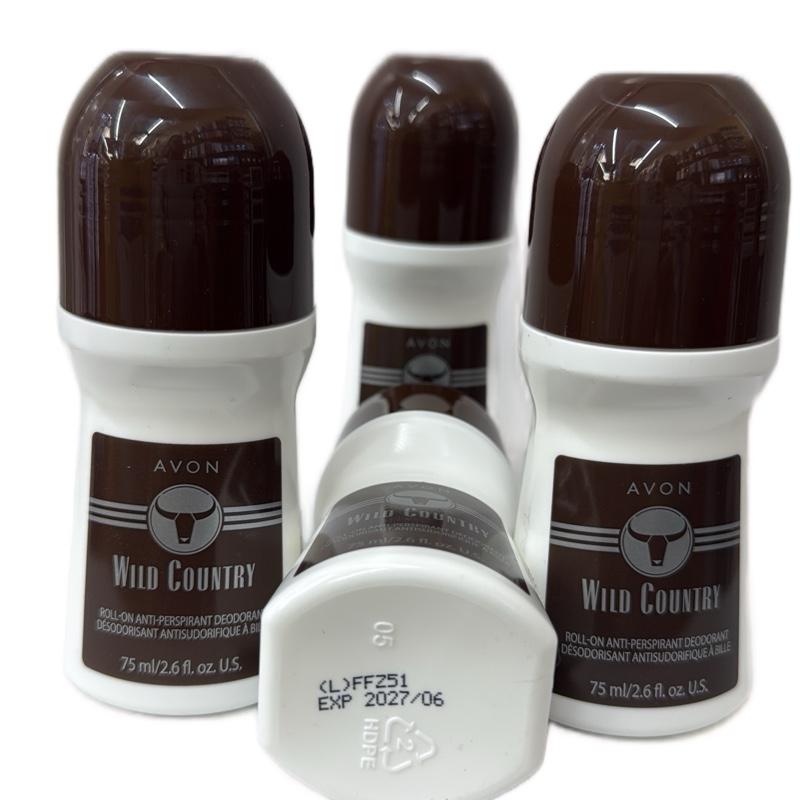 AVON Wild Country Roll-On Antiperspirant Deodorant, 75ml/2.6oz, Pack of 4 Body Care Unisex