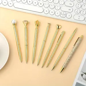 8pcs office metal personalized ballpoint pen set, wedding desk, multi-purpose crystal writing supplies