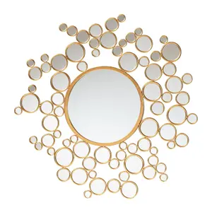 Baxton Studio Castiel Goldleaf Metal Bubble Accent Wall Mirror