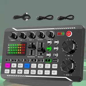 Live Sound Card Audio Mixer, Podcast Audio Interface, Podcast Audio Interface with DJ Mixer Effects, Voice Changer with Sound Effects for Karaoke Live Streaming Record Gaming, Smartphone