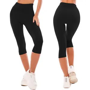 High waisted leggings for women-full length capri buttery soft yoga pants for workout Athletic