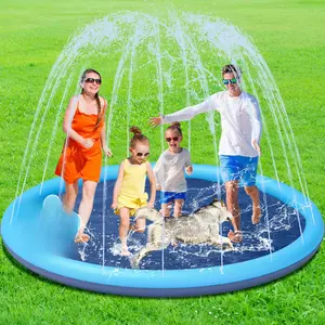 Splash Pad for Kids and Dog 94.5",Non-Slip Large Sprinkler Splash Play Mat, Sprinkler Pool for Outside Backyard Dog Pool