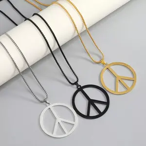 Large Peace Sign Pendant Necklace