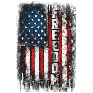Freedom distressed American Flag Direct To Film Print , DTF Print, Ready To Press Print For T-Shirts