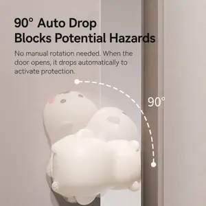 Bear-Shaped Child Safety Door Stopper, Anti-Pinch Door Gap Guard for Babies and Toddlers, Soft Silicone Door Protector, No-Drill Baby Proofing Door Jam Shield