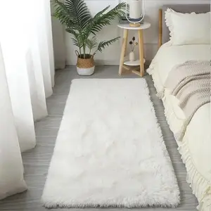 VIKAMA Minimalist Shaggy Silk-Touch Rug, Non-Slip, Dirt-Resistant Carpet, for Living Room, Bedroom, and Study Room Home Decor
