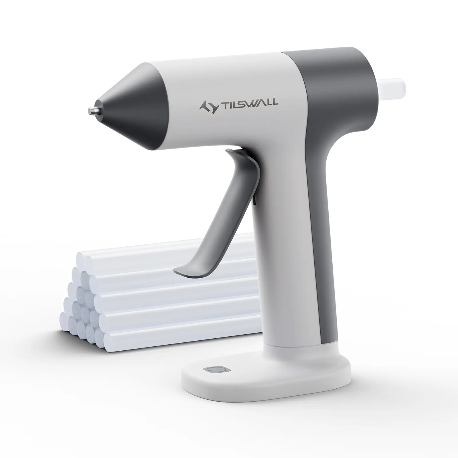 【Back to School】Tilswall W106 Cordless Heat Glue Gun - Perfect for Home Decor, Wreaths & Outdoor Party DIY Craft, School&Home artwork, 30s Fast Preheating with 2000mAh Built-in Battery with 20pcs Premius Hot Melt Glue Sticks  Smart Power-Off