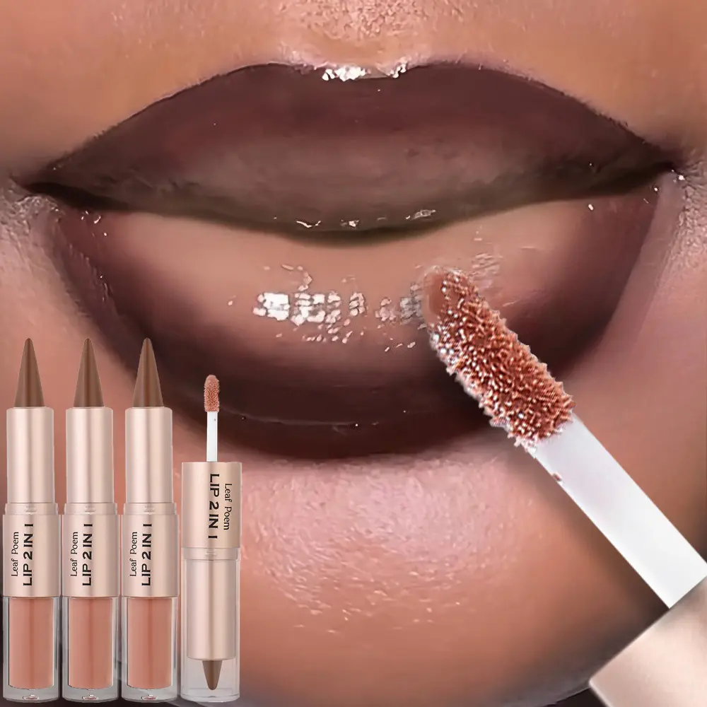 3-Piece Lip Combo Set for Women, Moisturizer for Glowing Makeup - Double-Ended with Matte Finish and Mirror Gloss in Light Beige Shades, Sets, Matte Gloss, Cruelty Free, Smoothing, Glossy Lips, Multi-Pack, All Skin, Long-Lasting