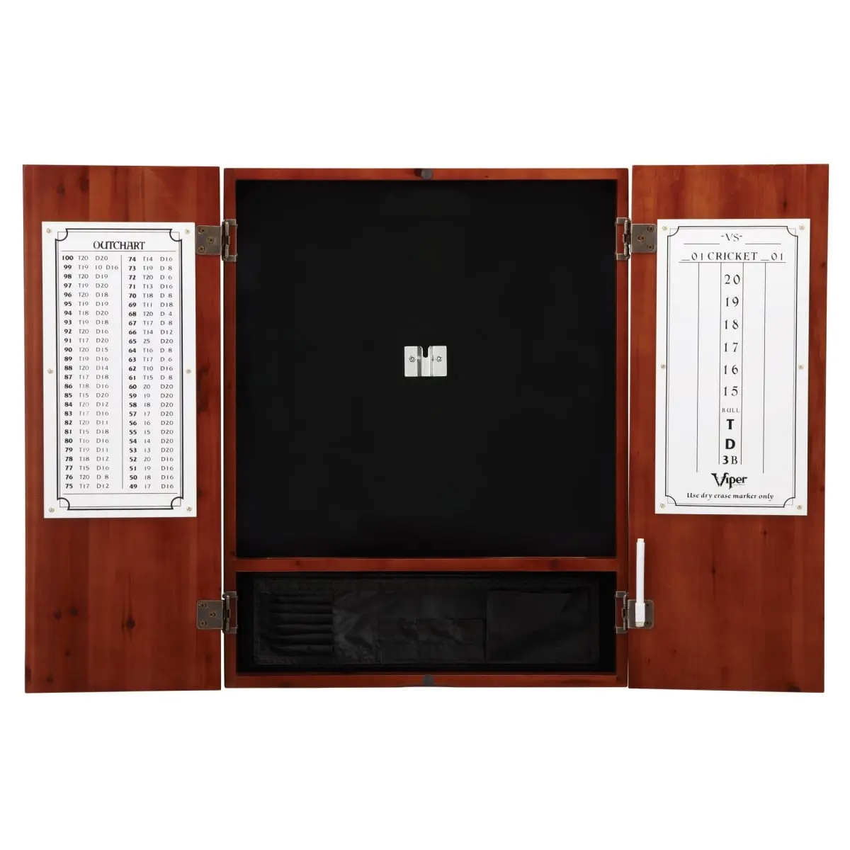 Viper Metropolitan Pine Dartboard Cabinet Set, Cinnamon Finish | Self-Healing Sisal Board, Steel-Tip Darts, Scoreboard & Light - Complete Tournament Game Set, Sport, Darts Gear, Wood